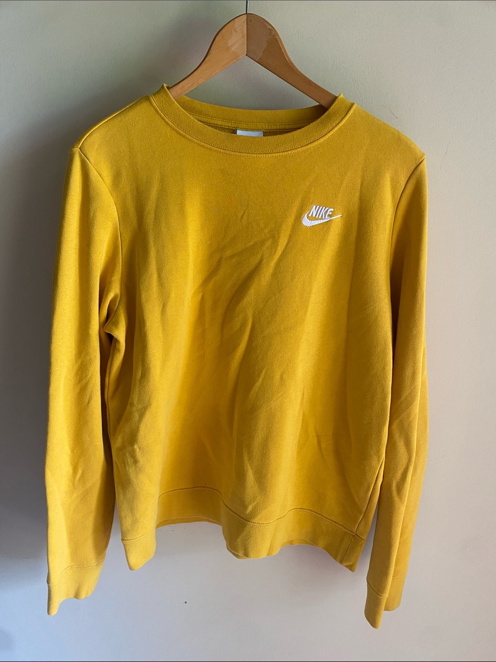 Nike Yellow Crewneck with White Swoosh Logo